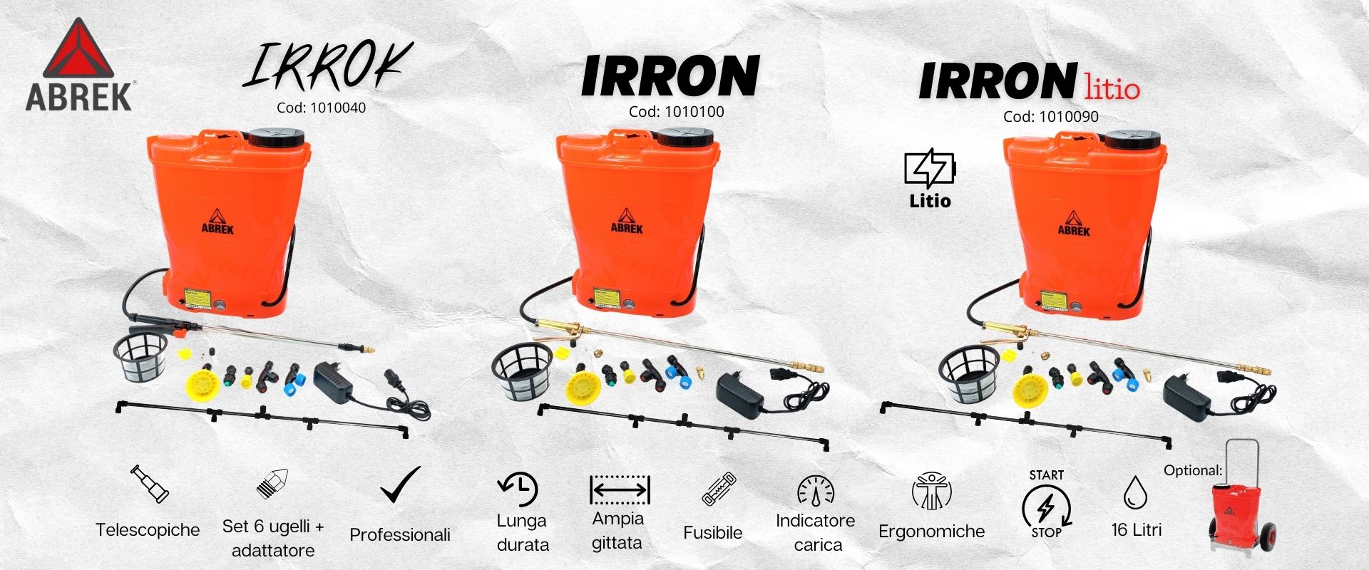 ABREK POMPA IRRORAZIONE BATTERIA